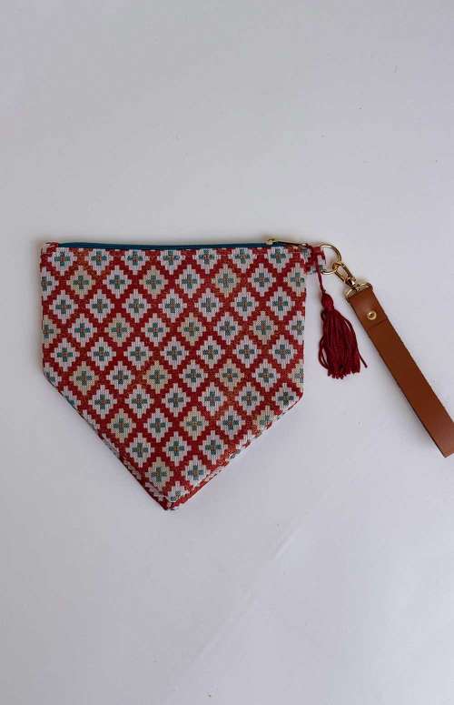 TRIANGLE MINI BAG WITH LEATHER HANDLE