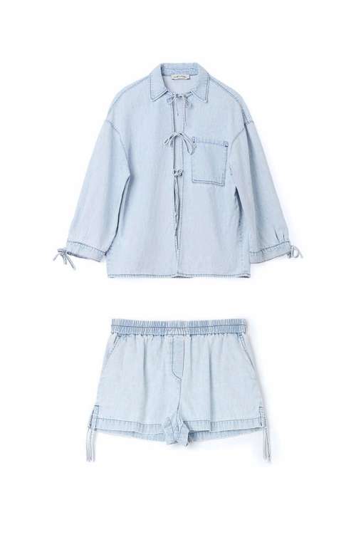 CO-ORD DENIM | TIE SHIRT & SHORTS