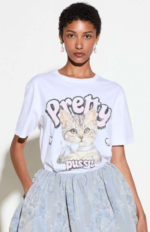 T-SHIRT WITH CAT - PRETTY