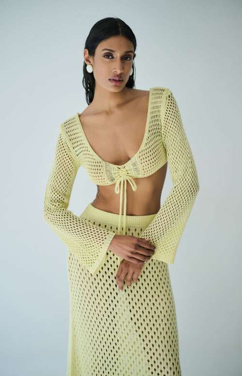 CROP TOP NET | YELLOW