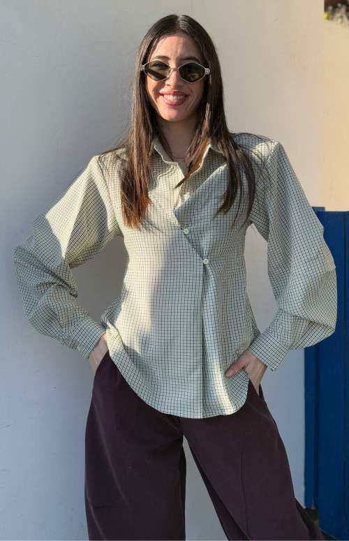 FITTED PLAID COTTON SHIRT