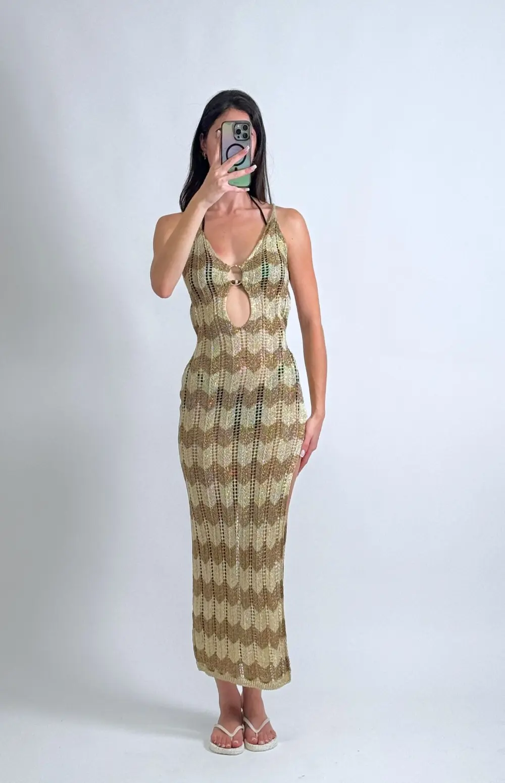 PRINTED KNITTED MAXI DRESS