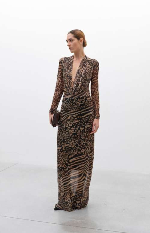 DEEP NECKLINE DRESS