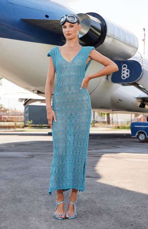 V-NECK KNITTED DANDELA DRESS