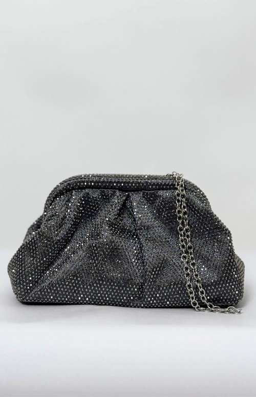 RHINESTONE CLUTCH | GREY